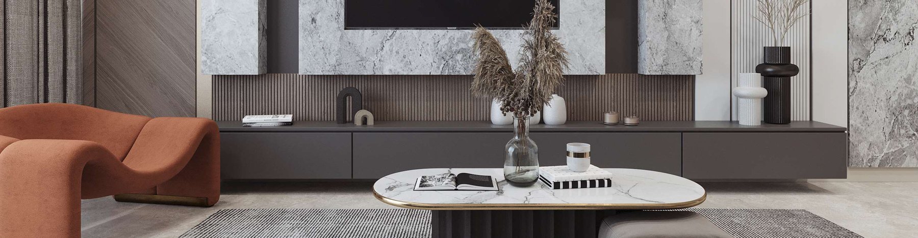 Living room interior finishing